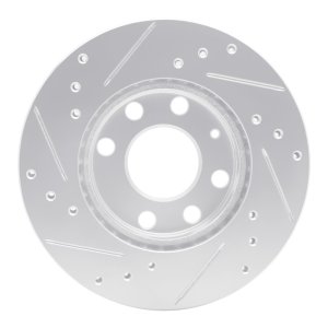 Chevrolet Chevy Brake Rotor (1) - Front Right - R1 Concepts - Drilled & Slotted - Silver - `88-`20